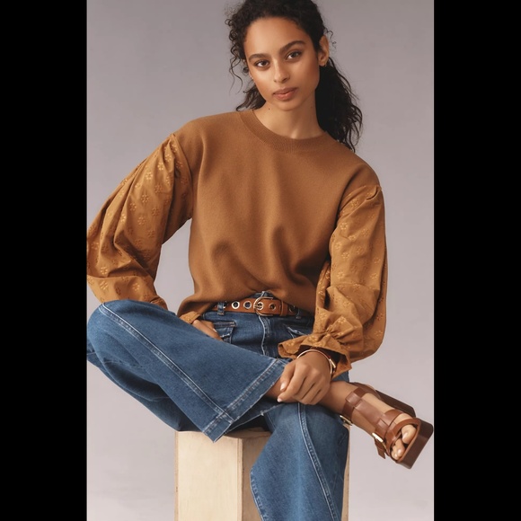 Anthropologie Puff-Sleeve Sweater